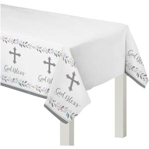 Holy Day Plastic Table Cover - 54” x 102" (1 Pc.) - Ideal for Holidays & Special Occasions