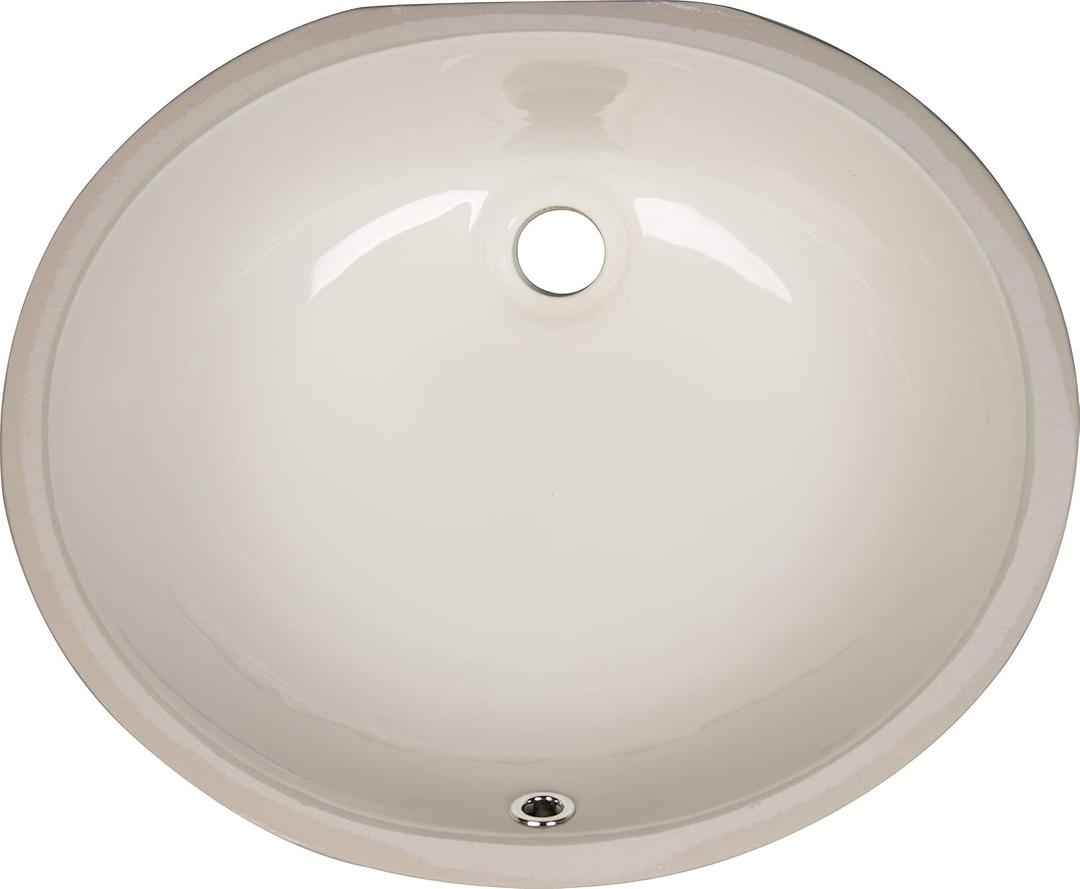 MSI 17.0 (L) x 14.125 (W) x 7.75 (H) Oval Porcelain Ceramic Undermount Bathroom Vanity Vessel Sink, Bisque