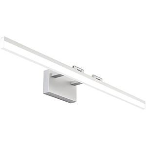 SOLFART Modern Bathroom Vanity Lights 40 inch Silver Finishing Aluminum with Acrylic Rotating Led Lights Over Mirror