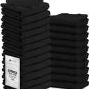24 Pack Black Hand Towels 100% Cotton Spa Towels  16x27 inches Highly Absorbable Facial, Gym, Hair, Face, Bulk Small Towels (Not Bleach Proof)