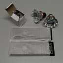 2 Pack Vintage Single Sided Crystal Dummy Door Knobs Interior, Antique Long Plate Glass Dummy Door Knobs in Oil Rubbed Bronze