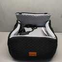 Petcozife Dog Car Seat for Small & Medium Dogs Under 35lbs, Detachable & Washable Pet Car Seat, Interior Height 6 Inches Pet Travel Bed with Storage Pockets and 2 Dog Safety Belts (Black/Gray)