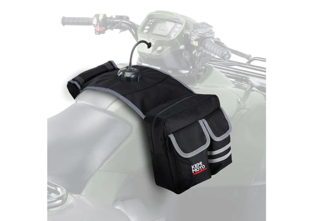 KEMIMOTO ATV Tank Bag Water-resistant Warm Cooler All Terrain Vehicles Accessories Motorcycle Saddle Bag Compatible with Sportsman Scrambler FourTrax Grizzly Snowmobile Bicycle, Black