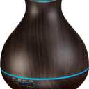 BZseed Aromatherapy Essential Oil Diffuser, 550ml Ultrasonic Fragrant Oil Large Room Humidifier, Diffusers for Home with Timer and Waterless Auto-Off, 7 Color LED Lights,Cool Mist Humidifiers (Dark Brown)