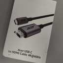 acer USB C to HDMI Cable for Home Office 6.6FT (4K@60Hz), Thunderbolt 4/3 Compatible, High-Speed Type C to HDMI 2.0 Braided Cord for MacBook Neo, iPhone 17/16 Pro/Max, iPad Pro, Galaxy S25, Surface