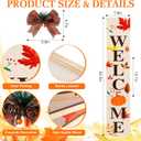 Hello Fall Welcome Wooden Porch Sign 47" with Bow Fall Decorations Outdoor Front Door Porch Decor Large Rustic Farmhouse Standing Sign for Garden Home Yard Season