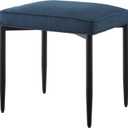 Rectangle Fabric Vanity Chair,Vanity Stool, Square Metal Legs Footstool Ottoman,Small Makeup Stool. Padded Vanity Desk Seat .Upholstered Modern FootRest for Bathroom Makeuproom. (Blue)