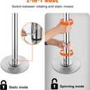 VEVOR Professional Dancing Pole, Spinning Static Dancing Pole Kit, Portable Removable Pole, 45mm Heavy-Duty Stainless Steel Pole, Height Adjustable Fitness Pole, for Exercise Home Club Gym, Silver