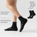 Sports running crew socks, shock-absorbing and blister-resistant sports socks, 1 pairs for women size 6-11