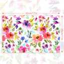 50 Sheets Floral Paper Placemat Watercolor Flower Disposable Place Mat Spring Colorful Floral Decorative Paper Table Mat for Wedding Bridal Shower Dinner Table, 11 x 17 Inch