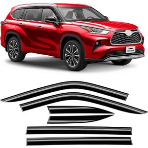 Voron Glass Tape-on Extra Durable Rain Guards for Toyota Highlander 2020-2025, Window Deflectors, Vent Window Visors, 6 Pieces - 100870