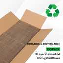 Rempry 100 Pack 4x4x2 Shipping Boxes Brown, Small Corrugated Cardboard Box for Mailing, Packaging Small Business, Kraft Mailer Gift Boxes