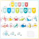 3 x JarThenaAMCS 40Pcs Under The Sea Birthday Bulletin Board Decoration Happy Birthday Classroom Calendar Poster Cartoon Ocean Life Fish Animal Paper Cutouts for Summer Back to School Wall Chalkboard