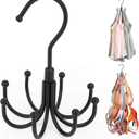 ZEDODIER Tank Top Hanger, Rotatable Bra Organzier for Closet, Max 24 Storage Capacity Sport Bras Holder, Metal Space Saving Closet Organizers and Storage, Black (1 Pack)