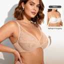 Vertvie Minimizer Bras for Women Full Coverage Underwire Supportive Bra Plus Size Lift Unlined Lace Bralette for Large Bust