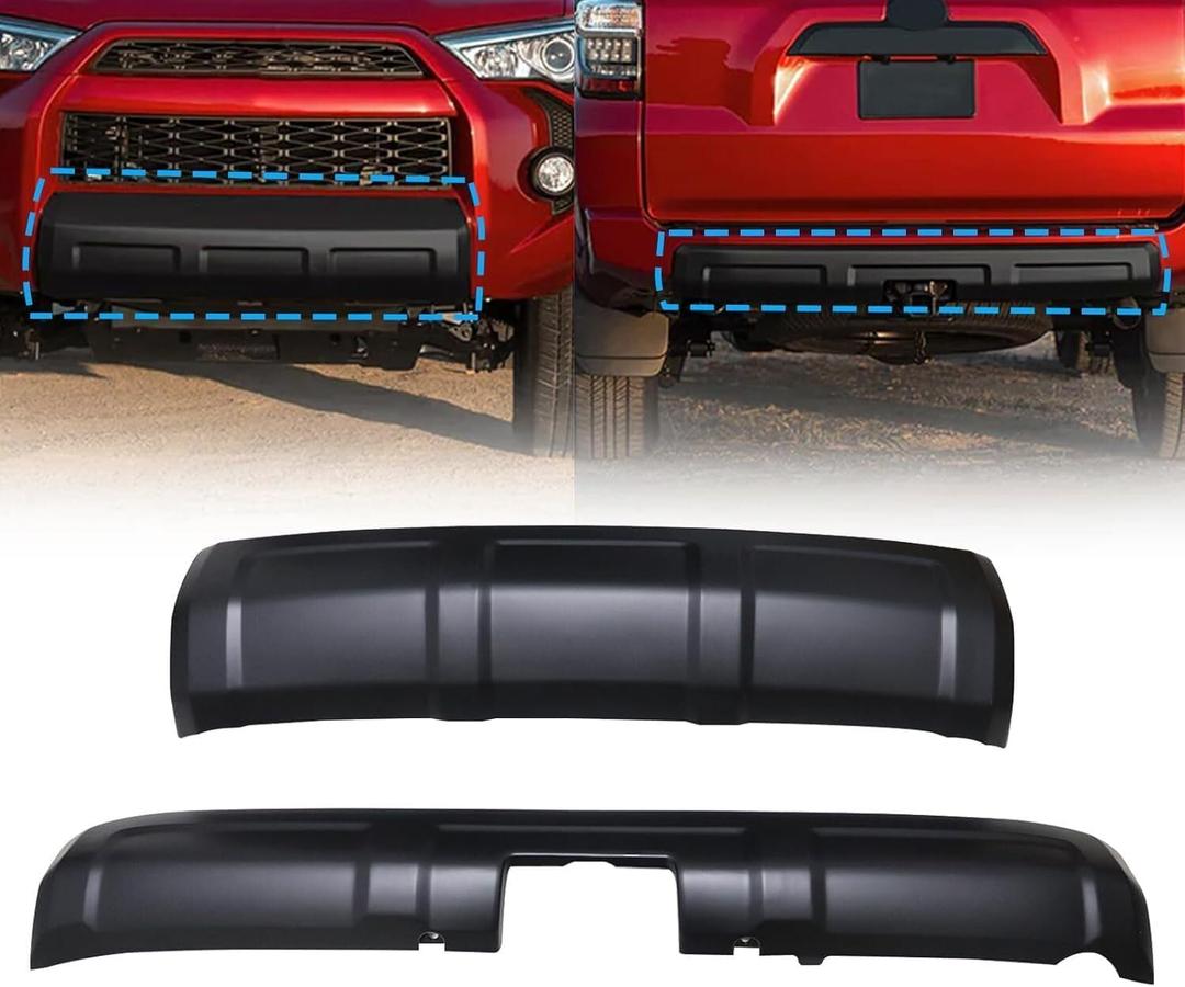 Front & Rear Lower Valance Panel Bumper Molding Replacement 2 PCS Compatible with Toyota 4Runner 2014-2024 (NOT Fit Limited, TRD Sport)