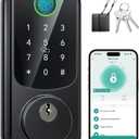 Smart Locks for Front Door, Fingerprint Keyless Entry Door Lock with Security Smart Deadbolt and Touchscreen Keypad, App Control, Auto Lock, Easy Install, Matte Black, (2025 Upgrade)
