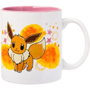 Silver Buffalo Pokemon Eevee Star Splatter Ceramic Mug, 20 Ounces