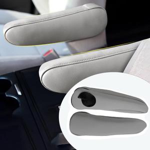 DSkoiph Front Seat Armrest Cover Leather Synthetic 1 pair Compatible with Toyota Sienna 2011 2012 2013 2014 2015 2016 2017 Gray Leather Part Only