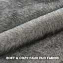 FUTEI Pack of 2 Faux Raccoon Fur Plush Throw Pillow Covers 18x18 Inch Soft Fluffy Farmhouse Decorative Cushion Case Modern Luxury Accent for Couch Bed Living Room, Grey White