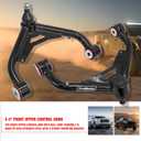 2-4" Lift Front Upper Control Arms for 2001-2010 Chevy Silverado/GMC Sierra 2500HD/3500HD 4WD, 2001-2006 Silverado/Sierra 1500HD, 2001-2004 Silverado/Sierra 2500, Heavy-Duty Tubular Control Arms