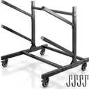 Ultrawesome 2-Tier Single-Sided Kayak Storage Rack with Wheels, Heavy Duty Freestanding Canoe Stand for 2 Kayaks, 200lbs Capacity, Adjustable Arms, Indoor Outdoor Garage Shed Dock Use
