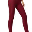 Conceited Stretch Ponte Pants for Women - Dressy Leggings - High Waist Shaping Butt Lifting (Large-X-Large, Burgundy)