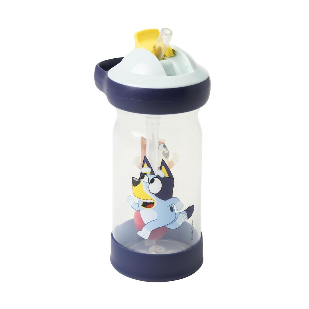 The First Years Bluey Sip & See Toddler Water Bottle - Includes Floating Charm - Toddler Cups with Straw - 12 Oz - Ages 24 Months and Up