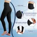 Medical Compression Pantyhose for Women & Men, 20-30mmHg Graduated Support Tights, Opaque Footless High Waist Tights, Graduated Tights for Varicose Veins, Edema, Deep, Thrombosis , During (Black, L)