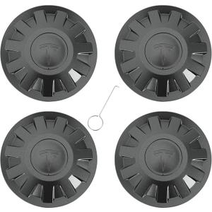 ROCCS 4 Pack Wheel Center Cap for Model 3 2024 Highland Wheel Hub Cover Wheel Center Cap Kit Model 3 Center Replacement Exterior Accessories,Matte Black