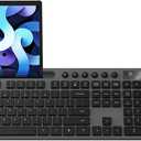 Wireless Keyboard and Mouse Combo, MARVO 2.4G Ergonomic Wireless Computer Keyboard with Phone Tablet Holder, Silent Mouse with 6 Button, Compatible with MacBook, Windows (Grey)