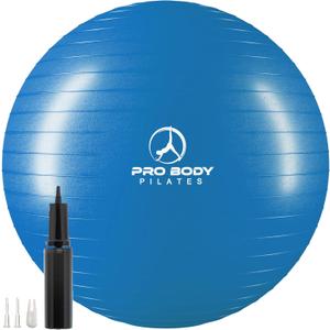 ProBody Pilates Exercise Ball - Multiple Sizes Gym Grade Balance Ball for Fitness, Yoga, Workout, Pregnancy & Physical Therapy (65 cm, Blue)