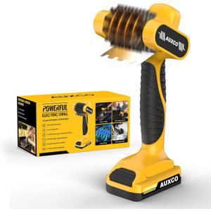 21V Electric Grill Brush, Heavy-Duty Cordless BBQ Cleaner with Stainless Steel Bristles, 90-Min RuntimeLED Light, Dishwasher Safe Head for Gas & Charcoal Grills