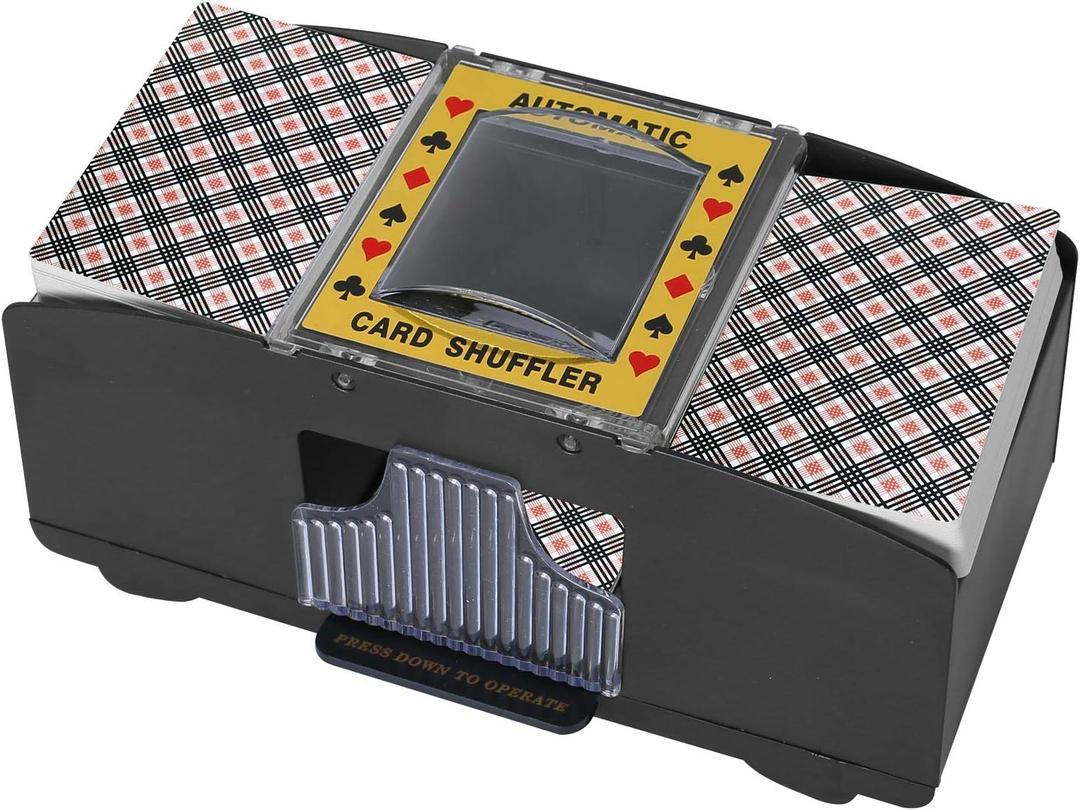 Card Shuffler 2/4/6 Deck, Automatic Electric Playing Card Shuffler, Battery Operated Poker UNO Shuffling Machine, for Family Party Games