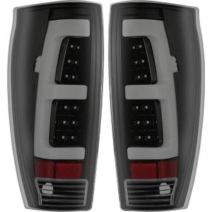 KUAFU LED Tail Light Pair Compatible with 2002-2006 Chevy Avalanche 1500 2500 Smoke Lens LED Tube Bar Tail Lamp Left & Right Replacement for 15771437 15771438 GM2800153 GM2801153