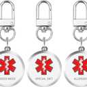4 x PTSD Service Dog Tag Easily Attach to Dog Collar, Harness, Vest (Medium-1.18inch)