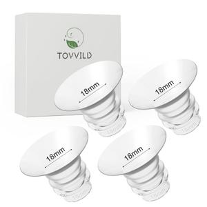 TOVVILD 18mm Flange Inserts for 24mm Flange/Shield, Compatible with Momcozy/ Medela/ MOMMED/ Bellababy/ Spectra Breast Pumps, Pump Parts Replace (4PCS 18mm)