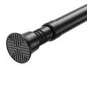 Small Tension Rod 16-38inch Black Tension Curtain Rod No Drilling Spring Rods for Windows Short Tension Rod Adjustable Curtain Rod for Windows, Door, Closet, Kitchen