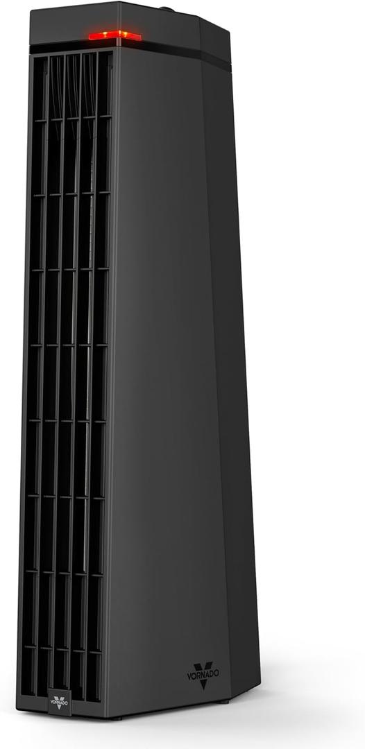 Vornado Rise 20H (2025) Whole Room Tower Heater for Home, 3 Heat Settings, Advanced Safety, Targeted Heating, 20 Inches Tall, Manual Control Dial, Heater for Bedroom, Office, and Home Use, Black