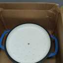 Enameled Cast Iron Dutch Oven Shallow Casserole Braiser with Dual Handle, 3.8 QT, Lake Blue