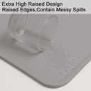 Silicone Mat 35.4"x23.6" Silicone Mats for Kitchen Counter Heat Resistant Mats for Countertop, Countertop Protector Mat, Edge Heightening Nonstick Waterproof Multipurpose Table Mat (Light Gray)
