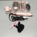 5 in 1 Hot Air Styler Wrap - High-Speed Hair Dryer, Volumizing Brush with Auto Curlers, Fast Drying & Frizz-Free Styling Straightening, No Heat Damage, Includes Travel Bag, Gift for Women (Pink)