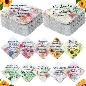 Christian Handkerchiefs for Women Inspirational Bible Verse Gift for Church Mother's Day Ladies Hankies