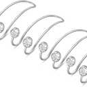 4 Pack Bling Car Hooks - Universal Car Headrest Hooks, Stainless Steel Car Seat Hooks for Women Bags & Purses (Silvery)
