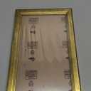 Wood 6x10 Frame Gold, Ornate Natural Wooden 10x6in Picture Frames, Modern Golden 6 x 10inch Gallery Photo Pic Frame with HD Plexiglass, Horizontal Vertical Wall Mounting Tabletop Display 1Pcs