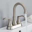 Lead-Free Commercial 2-Handle Brushed Nickel Bathroom Sink Faucet, 360 Swivel High-Arc Spout 4 Inch Centerset Lavatory Vanity Faucets Set for Bathroom Sink with Drain & Water Hoses, VLS10003BML-1