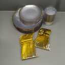 Rubtlamp 350 Pcs Clear Gold Plastic Plates, Hammered Disposable Dinnerware, Clear-Gold Plates Set Include 100 Plastic Platos, 150 Gold Disposable Silverware, 50 Cups And 50 Napkins for Christmas