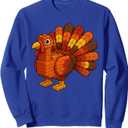 Toy Block Turkey Autumn Harvest Thanksgiving Builder Sweatshirt, XL