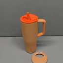 KISSKIND 40 oz Tumbler with Handle and Straw | Lumi Spin Hidden Straw 100% Leakproof Insulated Tumbler | Stainless Steel Water Bottle for Mom, Nurse, Teacher | Orange