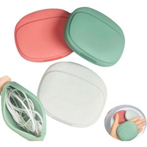 Silicone Headphone Organizer-Data Cable Storage Case-Mini Key Box-Portable Wired Headphone Organizer(Red-Grey-Green-3PCS)